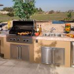 Backyard kitchen setup for cooking and entertaining