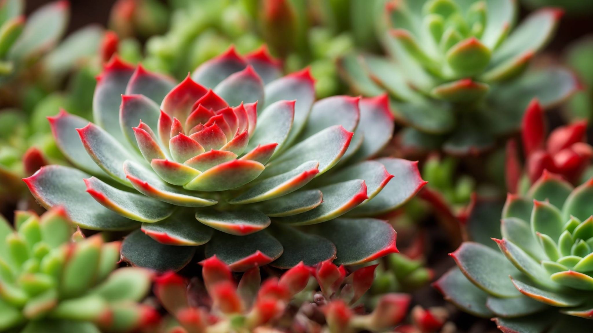 Succulents with red tips